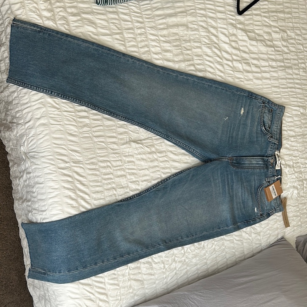 Reformation high waisted slit bottom denim jeans